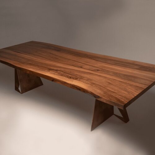 twelve seater walnut dining table