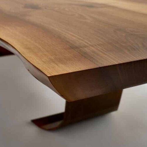 table edge on waney edge walnut