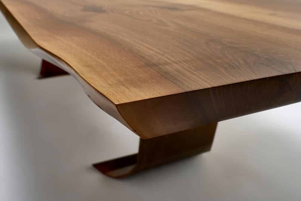 table edge on waney edge walnut