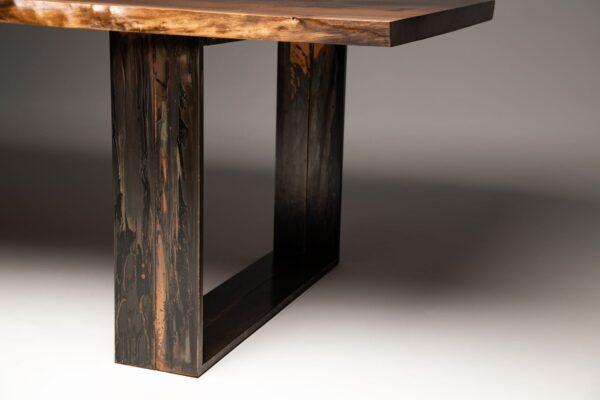 distressed copper table leg